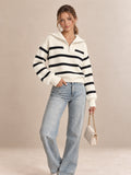 Elowen Striped Half-Zip Jumper — product view 1